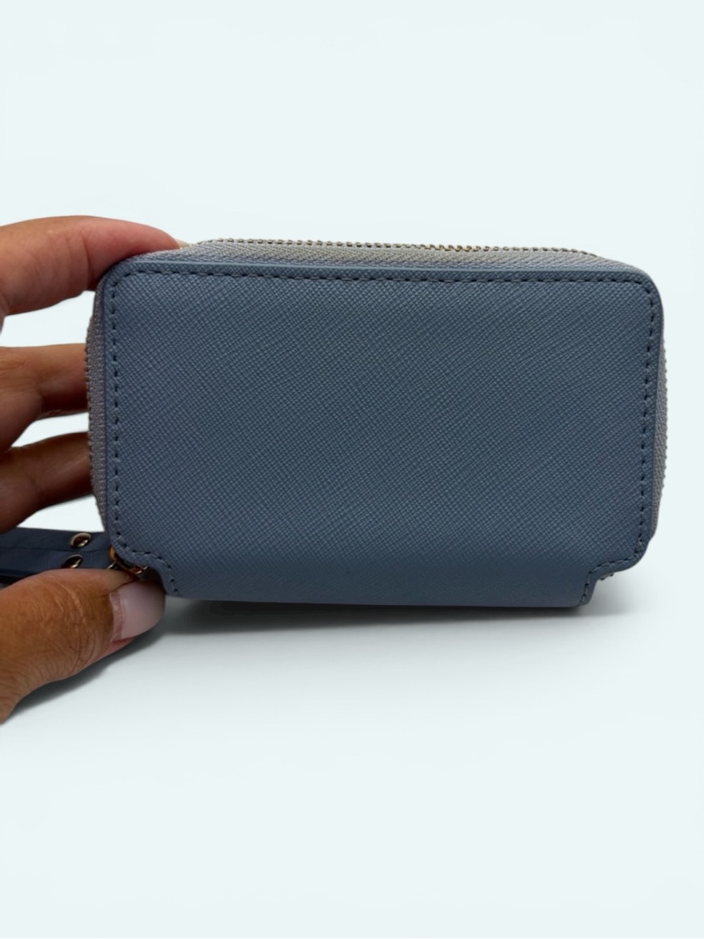 kate spade EUC slate blue zip-around card wallet - Picture 3 of 3